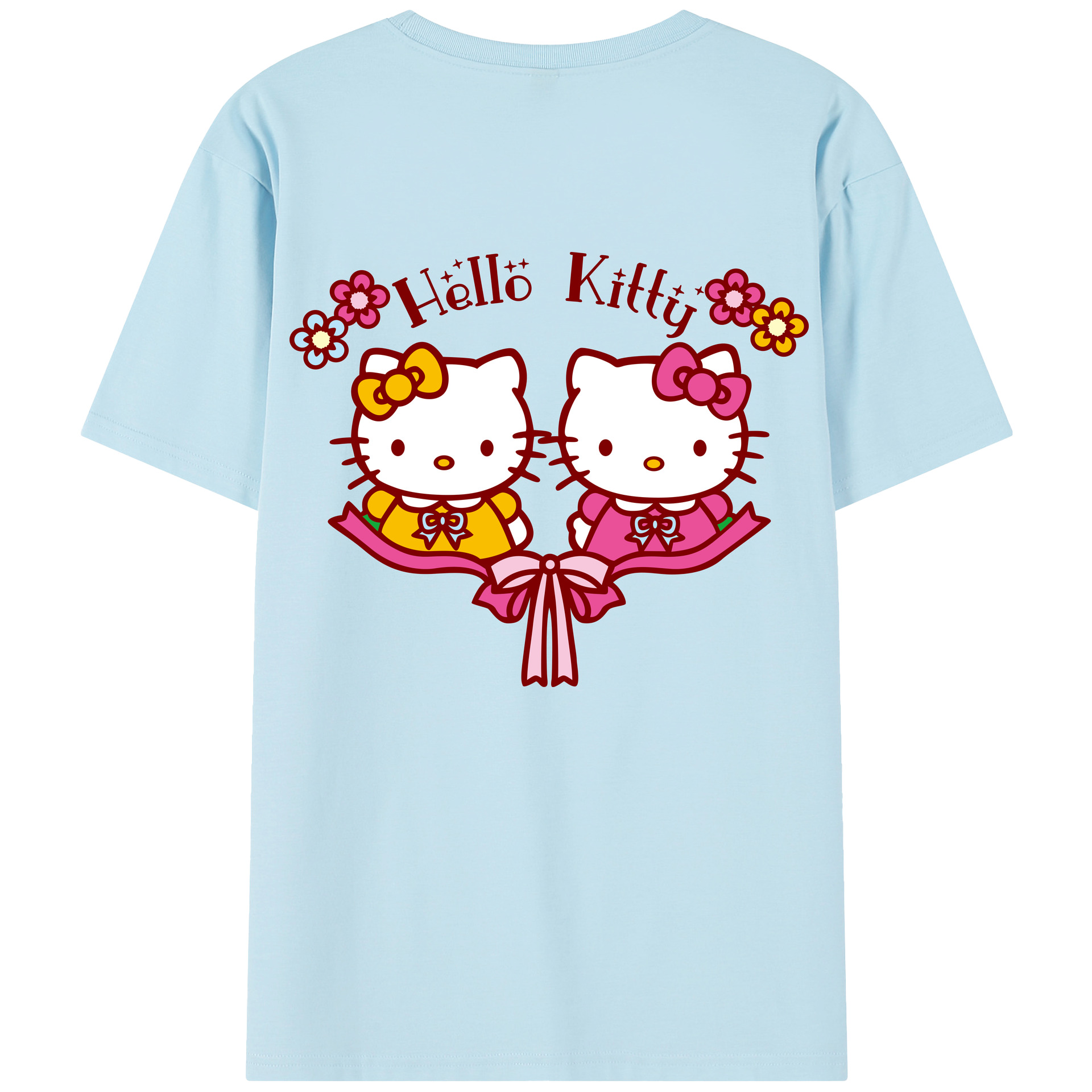 （画像用） Hello Kitty ハローキティ 綿100％半袖Tシャツ（背面プリント）